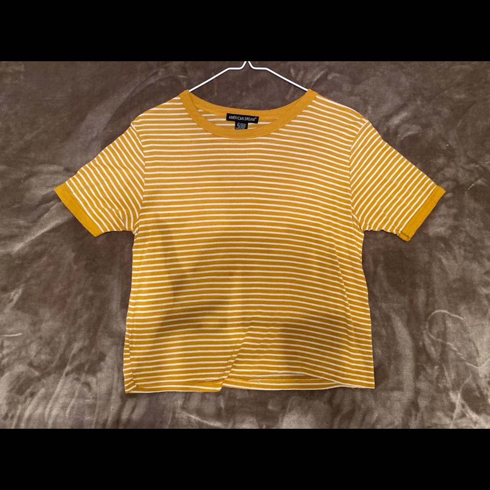 Deep yellow and white striped shirt